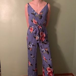 Floral Blue Jumpsuit